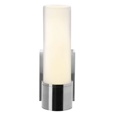Show details for 18w Aqueous 2G11 FT18DL Fluorescent Damp Location Brushed Steel Opal Wall Fixture (CAN 5.9"x4.25"x0.75") Picture of 18w Aqueous 2G11 FT18DL Fluorescent Damp Location Brushed Steel Opal Wall Fixture (CAN 5.9"x4.25"x0.75")