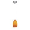 Picture of 18w Champagne Glass Pendant GU-24 Spiral Fluorescent Dry Location Brushed Steel Maya Glass 9"Ø5" (CAN 1.25"Ø5.25")
