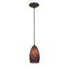 Picture of 18w Champagne Glass Pendant GU-24 Spiral Fluorescent Dry Location Oil Rubbed Bronze Brown Stone Glass 9"Ø5" (CAN 1.25"Ø5.25")
