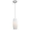 Picture of 18w Cognac Glass Pendant GU-24 Spiral Fluorescent Dry Location Brushed Steel White Glass 10.25"Ø4.75" (CAN 1.25"Ø5.25")