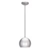 Foto para 18w DecoBall GU-24 Spiral Fluorescent Dry Location Brushed Steel Ball Pendant 8" (CAN 1.25"Ø5.25")