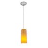 Picture of 18w Glass`n Glass  Cylinder Pendant GU-24 Spiral Fluorescent Dry Location Brushed Steel Clear Amber Glass 10"Ø4.5" (CAN 1.25"Ø5.25")