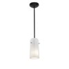 Foto para 18w Glass`n Glass  Cylinder Pendant GU-24 Spiral Fluorescent Dry Location Oil Rubbed Bronze Clear Opal Glass 10"Ø4.5" (CAN 1.25"Ø5.25")