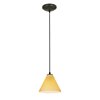 Picture of 18w Martini Glass Pendant GU-24 Spiral Fluorescent Dry Location Oil Rubbed Bronze Amber Glass 6"Ø7" (CAN 1.25"Ø5.25")