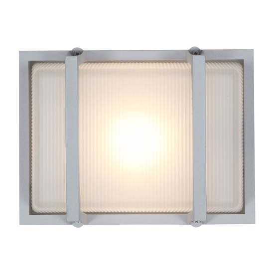 Foto para 18w Neptune GU-24 Spiral Fluorescent Satin Ribbed Frosted Marine Grade Wet Location Wall Fixture (CAN 7"x4.6")