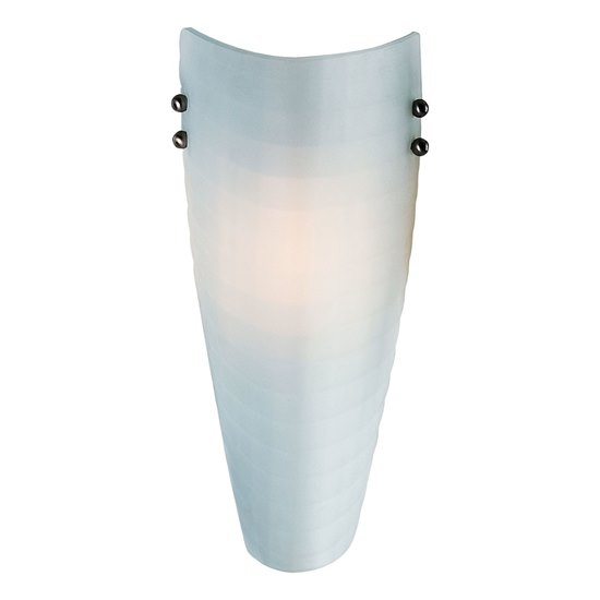 Picture of 18w Radon GU-24 Spiral Fluorescent Damp Location Brushed Steel Checkered Frosted Wall Fixture (CAN 7.75"x4.5"x0.88")