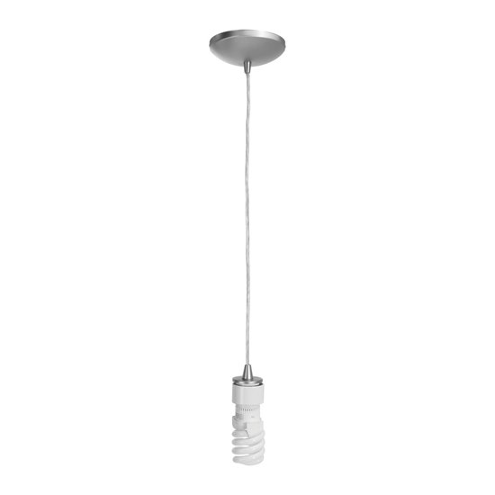 Foto para 18w Tali GU-24 Spiral Fluorescent Dry Location Brushed Steel Cord Pendant (CAN 1.25"Ø5.25")