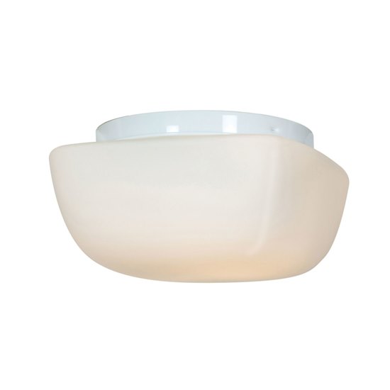 Foto para 18w Vega GU-24 Spiral Fluorescent Damp Location White Opal Flush-Mount 11"x11"x5.75"