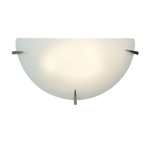 Foto para 18w Zenon GU-24 Spiral Fluorescent Dry Location Brushed Steel Opal Wall Sconce (CAN 7.5"x3.5"x1.5")
