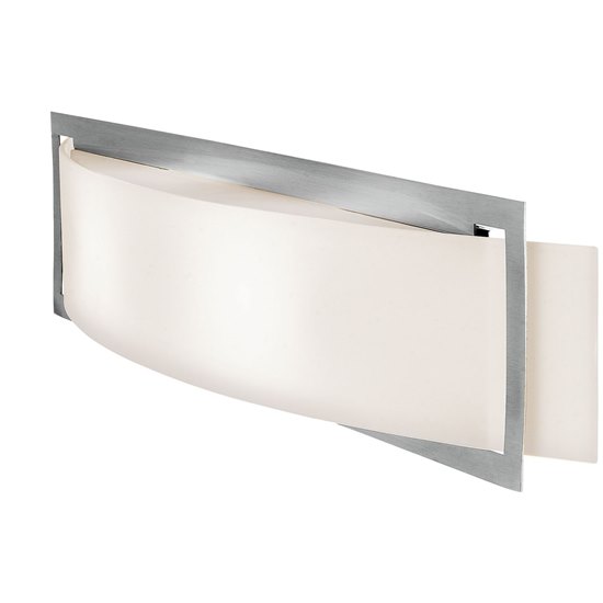 Foto para 200w (2 x 100) Argon R7s J-78 Halogen Damp Location Brushed Steel Opal Wall Fixture (CAN 19.75"x4.25"x1")