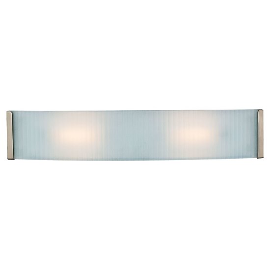 Foto para 200w (2 x 100) Helium R7s J-118 Halogen Damp Location Brushed Steel Checkered Frosted Wall & Vanity 24.5"x4.75" (CAN 23.5"x4.6"x0.6")