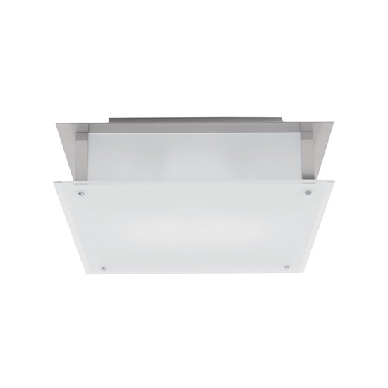 Picture of 200w Vision R7s J-118 Halogen Damp Location Brushed Steel Frosted Flush-Mount 9.5"x9.5"x3.25"