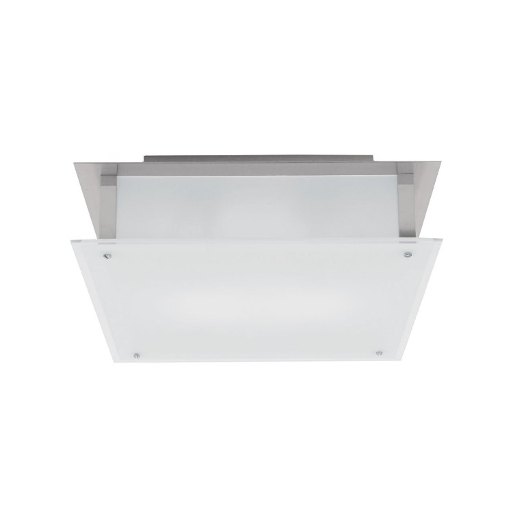Foto para 200w Vision R7s J-118 Halogen Damp Location Brushed Steel Frosted Flush-Mount 9.5"x9.5"x3.25"
