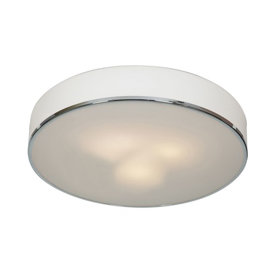 Picture of 225w (3 x 75) Aero E-26 A-19 Incandescent Damp Location Chrome Opal Flush Mount (CAN 0.5"Ø13")