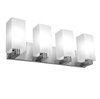 Foto para 240w (4 x 60) Archi E-26 A-19 Incandescent Damp Location Brushed Steel Opal Wall & Vanity (CAN 22.5"x4.75"x0.9")