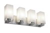 Picture of 240w (4 x 60) Archi E-26 A-19 Incandescent Damp Location Brushed Steel Opal Wall & Vanity (CAN 22.5"x4.75"x0.9")