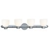Picture of 240w (4 x 60) Frisco E-26 A-19 Incandescent Damp Location Brushed Steel Opal Wall & Vanity (CAN 35"x2"x0.88"Ø4.75")