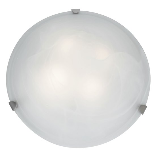 Picture of 240w (4 x 60) Mona E-26 A-19 Incandescent Dry Location Brushed Steel Alabaster Flush-Mount (CAN Ø17.5")
