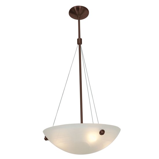 Foto para 240w (4 x 60) Noya E-26 A-19 Incandescent Dry Location Bronze Alabaster Cable Pendant 35"x28"Ø18" (CAN 1.25"Ø5.25")