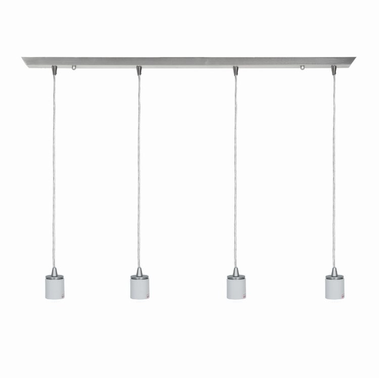 Picture of 240w (4 x 60) Quadra E-26 A-19 Incandescent Dry Location Brushed Steel Bar Pendant Assembly