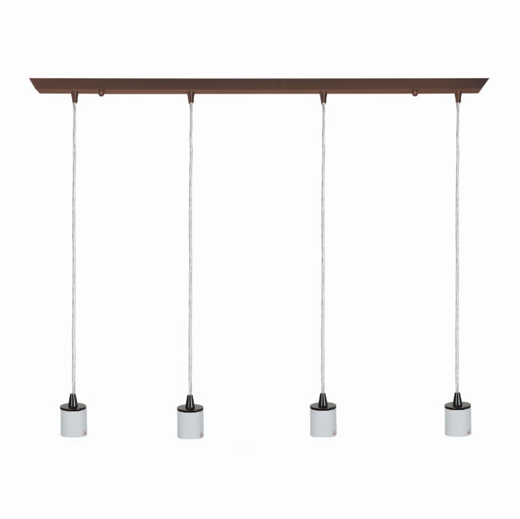 Picture of 240w (4 x 60) Quadra E-26 A-19 Incandescent Dry Location Oil Rubbed Bronze Bar Pendant Assembly