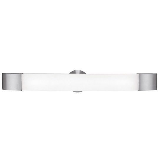 Foto para 24w Aspen Bi-Pin T-5 HO Linear Fluorescent Damp Location Brushed Steel Opal Vanity & Wall Fixture (CAN 24.1"x2.6"x1.25"Ø4.4")