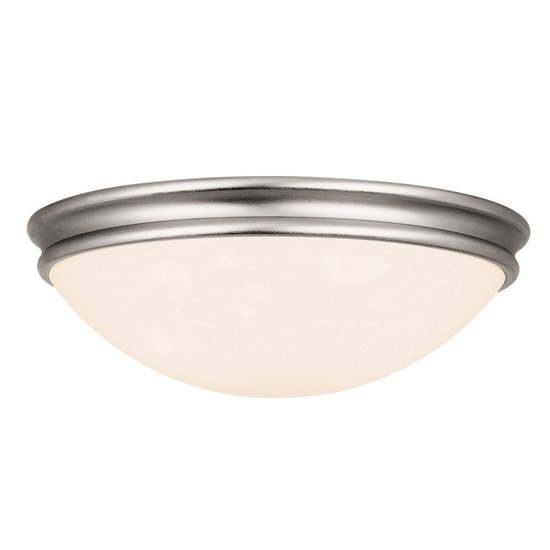 Picture of 24w Atom Module Damp Location Brushed Steel Opal Dimmable LED Flush-mount (CAN 1.6"Ø14")