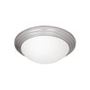 Picture of 60w Strata E-26 A-19 Incandescent Damp Location Brushed Steel Opal Flush-Mount