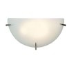 Foto para 60w Zenon E-26 A-19 Incandescent Dry Location Brushed Steel Opal Wall Sconce (CAN 7.5"x3.5"x1.5")
