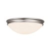 Picture of 100w Atom E-26 A-19 Incandescent Damp Location Brushed Steel Opal Flush-Mount (CAN 1.6"Ø10.5")
