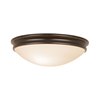 Picture of 100w Atom E-26 A-19 Incandescent Damp Location Oil Rubbed Bronze Opal Flush-Mount (CAN 1.6"Ø10.5")