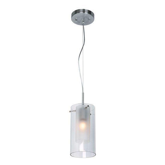 Foto para 60w Proteus E-26 A-19 Incandescent Dry Location Brushed Steel FRC Cable Suspended Pendant (CAN 0.25"Ø5")