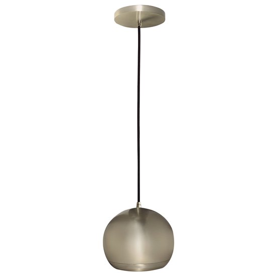 Picture of 50w Retro GU-10 PAR-36 ESD 111 Halogen Dry Location Brushed Steel Ball Pendant (CAN 0.9"Ø4.5")