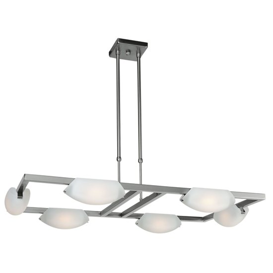 Foto para 600w (6 x 100) Nido R7s J-78 Halogen Dry Location Mat Chrome Frosted Adjustable Chandelier (CAN 5.5"x5.5"x0.5")