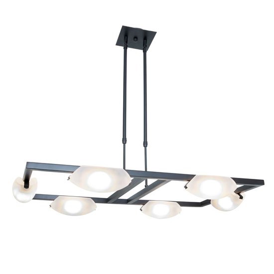 Picture of 600w (6 x 100) Nido R7s J-78 Halogen Dry Location Oil Rubbed Bronze Frosted Adjustable Chandelier (CAN 5.5"x5.5"x0.5")