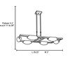 Picture of 600w (6 x 100) Nido R7s J-78 Halogen Dry Location Oil Rubbed Bronze Frosted Adjustable Chandelier (CAN 5.5"x5.5"x0.5")