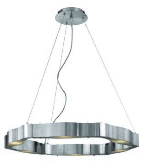 Picture of 600w (6 x 100) Titanium R7s J-78 Halogen Dry Location Brushed Steel Frosted Cable Chandelier (CAN 0.75"Ø6")