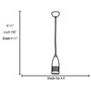 Foto para 60w Tomahawk E-26 A-19 Incandescent Dry Location Brushed Steel Steel Pendant (CAN 0.9"Ø4.5")