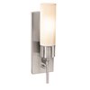 Foto para 60w Iron E-26 A-19 Incandescent Damp Location Brushed Steel Opal Wall Fixture with On/Off Switch (CAN 11.5"x4.4"x0.25")
