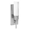 Picture of 60w Iron E-26 A-19 Incandescent Damp Location Brushed Steel Opal Wall Fixture with On/Off Switch (CAN 11.5"x4.4"x0.25")