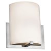 Foto para 26w (2 x 13) Cobalt GU-24 Spiral Fluorescent Damp Location Brushed Steel Opal Wall Sconce (CAN 9.25"x8.25"x0.5")