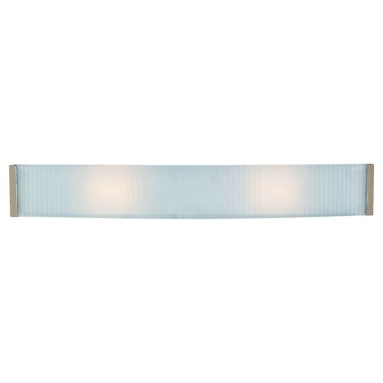 Foto para 48w (2 x 24) Helium Bi-Pin T-5 HO Linear Fluorescent Damp Location Brushed Steel Checkered Frosted Wall & Vanity (CAN 31.5"x4.75"x0.75")