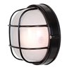 Foto para 60w Nauticus E-26 A-19 Incandescent Black Frosted Wet Location Bulkhead Ø7" (CAN 1"Ø7")