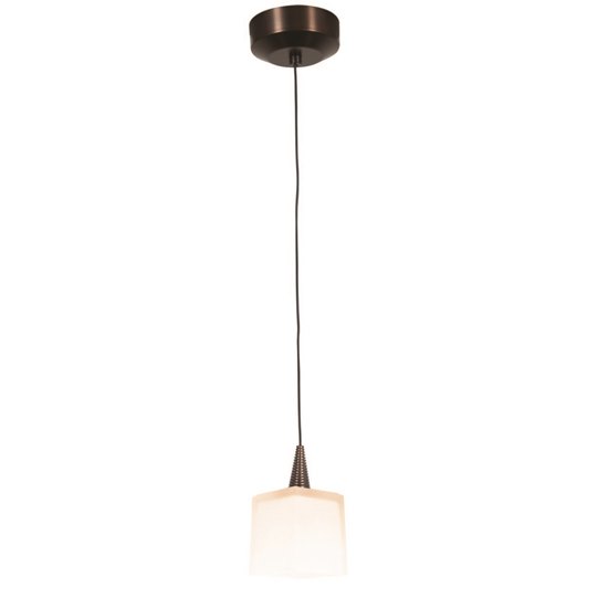 Picture of 35w Zeta GY6.35 Bi-Pin Halogen Dry Location Bronze Opal Low Voltage Pendant with Hermes Glass (CAN Ø4.5")