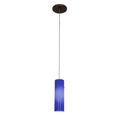 Show details for 35w Zeta GY6.35 Bi-Pin Halogen Dry Location Bronze Cobalt Low Voltage Pendant with Anari Silk (l) Glass Picture of 35w Zeta GY6.35 Bi-Pin Halogen Dry Location Bronze Cobalt Low Voltage Pendant with Anari Silk (l) Glass