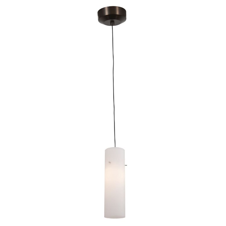 Picture of 35w Zeta GY6.35 Bi-Pin Halogen Dry Location Bronze Opal Low Voltage Pendant with Anari Silk (l) Glass