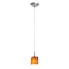 Picture of 40w Delta G9 G9 Halogen Dry Location Brushed Steel Amber Line Voltage Pendant with Hermes Glass