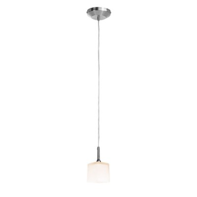 Show details for 40w Delta G9 G9 Halogen Dry Location Brushed Steel Opal Line Voltage Pendant with Hermes Glass Picture of 40w Delta G9 G9 Halogen Dry Location Brushed Steel Opal Line Voltage Pendant with Hermes Glass