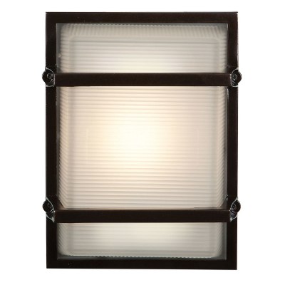 Show details for 60w Neptune E-26 A-19 Incandescent Bronze Ribbed Frosted Marine Grade Wet Location Wall Fixture (CAN 7"x4.6") Picture of 60w Neptune E-26 A-19 Incandescent Bronze Ribbed Frosted Marine Grade Wet Location Wall Fixture (CAN 7"x4.6")