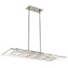 Picture of 72w (4 x 18) Aquarius G24q-2 Quad Fluorescent Damp Location Brushed Steel Clear Adjustable Glass & Metal Pendant 30"x12"x2" (CAN 4.4"x8.25"x0.75")